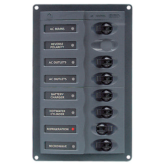 BEP AC Circuit Breaker Panel w/o Meters, 6 Way w/Double Pole Mains | 900-ACM6W-110V