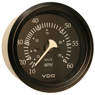 VDO Cockpit Marine 85mm (3-3/8") 60 MPH Pitot Speedometer - Black Dial/Bezel | 260-11795