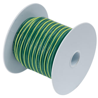 Ancor Green w/Yellow Stripe 10 AWG Tinned Copper Wire - 25' | 109302