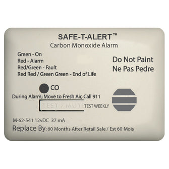 Safe-T-Alert 62 Series Carbon Monoxide Alarm - 12V - 62-541-Marine Surface Mount - White | 62-541-MARINE