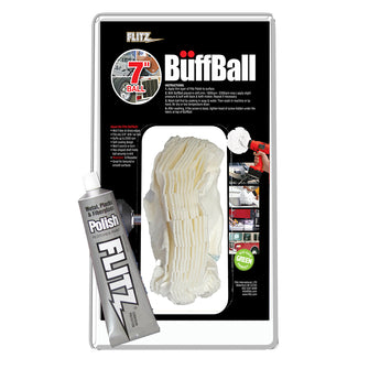 Flitz Buff Ball - Extra Large 7" - White w/1.76oz Tube Flitz Polish | WB 201-50