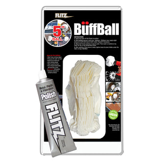 Flitz Buff Ball - Large 5" - White w/1.76oz Tube Flitz Polish | PB 101-50