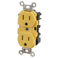 Marinco 15A 125V Yellow Duplex Straight Blade Receptacle | 5262CRR