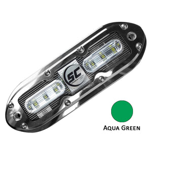 Shadow-Caster SCM-6 LED Underwater Light w/20' Cable - 316 SS Housing - Aqua Green | SCM-6-AG-20