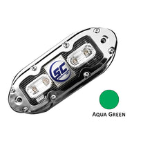 Shadow-Caster SCM-4 LED Underwater Light w/20' Cable - 316 SS Housing - Aqua Green | SCM-4-AG-20