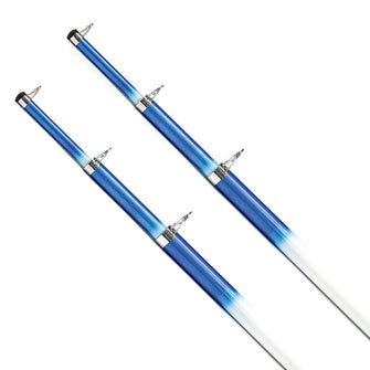 Tigress 15&#39; Telescoping Fiberglass Outrigger Poles - 1-1/8" O.D. - White/Blue - Pair | 88200