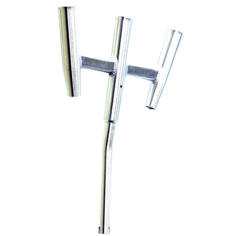 Tigress Triple Aluminum Kite Rod Holder - Bent Butt - Brushed | 88156