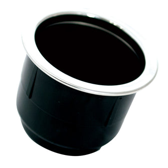 Tigress Black Plastic Cup Holder Insert w/SS Ring On Top | PCHE-BP