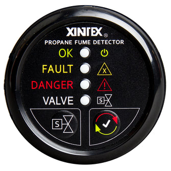 Fireboy-Xintex Propane Fume Detector w/Automatic Shut-Off &amp; Plastic Sensor - No Solenoid Valve - Black Bezel Display | P-1BNV-R