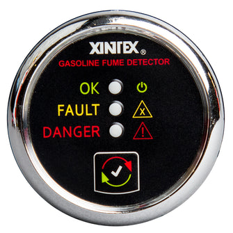 Fireboy-Xintex Gasoline Fume Detector - Chrome Bezel - 12/24V | G-1C-R