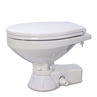 Jabsco Quiet Flush Raw Water Toilet - Regular Bowl w/Soft Close Lid - 24V | 37245-4194
