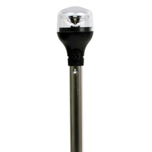 Attwood LightArmor Plug-In All-Around Light - 20" Aluminum Pole - Black Horizontal Composite Base w/Adapter | 5550-PA20-7