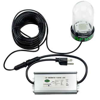 Hydro Glow SF100G 100W/120VVAC Underwater Dock Light - Green Anchored To Bottom | SF100G