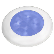 Hella Marine Slim Line LED 'Enhanced Brightness' Round Courtesy Lamp - Blue LED - White Plastic Bezel - 12V | 980502241