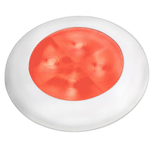 Hella Marine Slim Line LED 'Enhanced Brightness' Round Courtesy Lamp - Red LED - White Plastic Bezel - 12V | 980507241