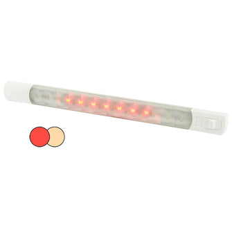 Hella Marine Surface Strip Light w/Switch - Warm White/Red LEDs - 12V | 958121101