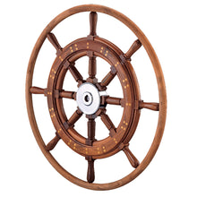 Edson 30" Teak Yacht Wheel w/Teak Rim &amp; Chrome Hub | 603CH-30