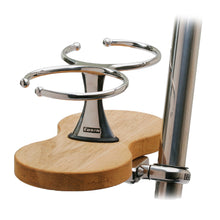 Edson Clamp-On Drink Holder - Double - Teak | 878TK-2-125