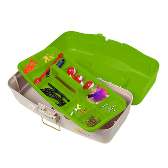 Plano Ready Set Fish On-Tray Tackle Box - Green/Tan | 500010