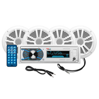 Boss Audio MCK632WB.64 Marine Stereo &amp; 2 Pairs of 6.5" Speaker Kit - White | MCK632WB.64