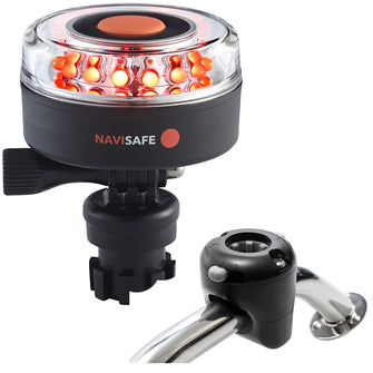 Navisafe Navilight All RED 360&deg; 2NM w/Navimount Base &amp; Rail Mount - Black | 045KIT