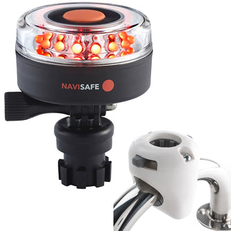 Navisafe Navilight All RED 360&deg; 2NM w/Navimount Base &amp; Rail Mount - White | 045KIT3