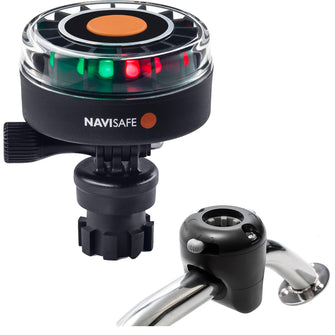 Navisafe Navilight 2NM Tricolor w/Navimount Base &amp; Rail Mount - Black | 340KIT