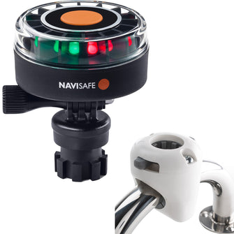 Navisafe Navilight 2NM Tricolor w/Navimount Base &amp; Rail Mount - White | 340KIT3