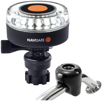 Navisafe Navilight 360&deg; 2NM White w/Navimount Base &amp; Rail Mount - Black | 040KIT