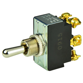 BEP DPDT Chrome Plated Toggle Switch - (ON)/OFF/(ON) | 1002012