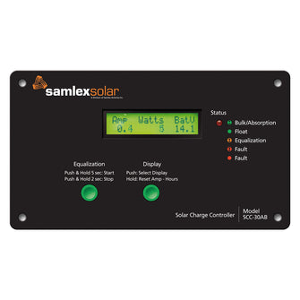 Samlex Flush Mount Solar Charge Controller w/LCD Display - 30A | SCC-30AB