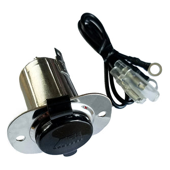 Marinco Stainless Steel 12V Receptacle w/Cap | 20036