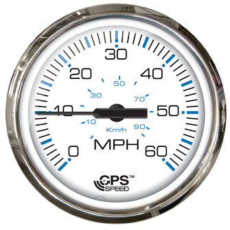 Faria Chesapeake White SS 4" Studded Speedometer - 60MPH (GPS) | 33839