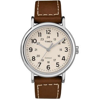 Timex Weekender&reg; 2-Piece Leather Strap Watch - Cream | TW2R42400JV