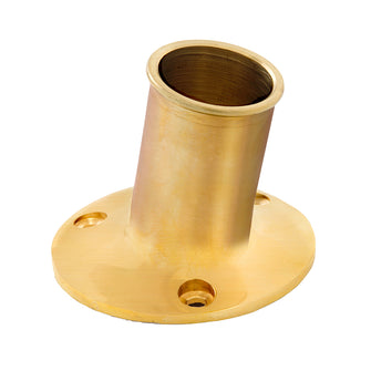 Whitecap Top-Mounted Flag Pole Socket Polished Brass - 1" ID | S-5002B