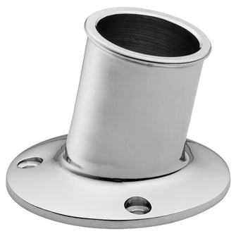 Whitecap Top-Mounted Flag Pole Socket - CP/Brass - 1-1/4" ID | S-5003