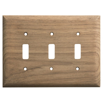 Whitecap Teak 3-Toggle Switch/Receptacle Cover Plate | 60179