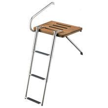 Whitecap Teak Swim Platform w/3-Step Telescoping Ladder f/Boats w/Outboard Motors | 68902