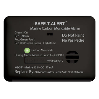 Safe-T-Alert 62 Series Carbon Monoxide Alarm w/Relay - 12V - 62-541-R-Marine - Surface Mount - Black | 62-541-R-MARINE-BL