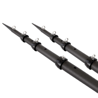 Tigress XD 3k Carbon Fiber Telescoping Outrigger Poles - 18 feet - Matte Black/ Black - Pair | 88679