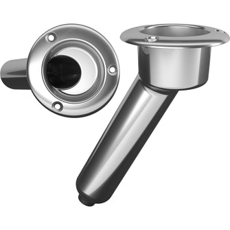 Mate Series Stainless Steel 30&deg; Rod &amp; Cup Holder - Drain - Round Top | C1030D