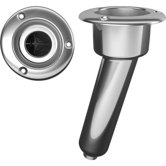 Mate Series Stainless Steel 15&deg; Rod &amp; Cup Holder - Drain - Round Top | C1015D