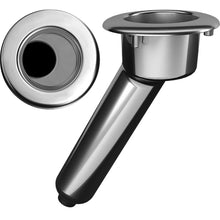 Mate Series Elite Screwless Stainless Steel 30&deg; Rod &amp; Cup Holder - Drain - Round Top | C1030DS