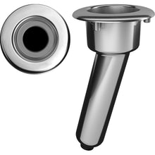 Mate Series Elite Screwless Stainless Steel 15&deg; Rod &amp; Cup Holder - Drain - Round Top | C1015DS