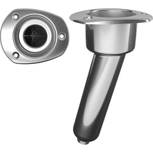 Mate Series Stainless Steel 15&deg; Rod &amp; Cup Holder - Drain - Oval Top | C2015D