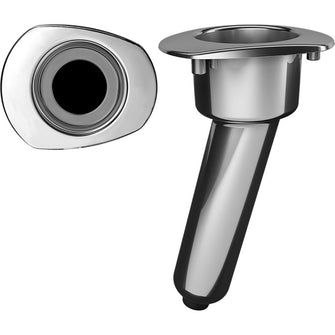 Mate Series Elite Screwless Stainless Steel 15&deg; Rod &amp; Cup Holder - Drain - Oval Top | C2015DS