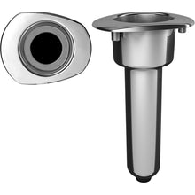 Mate Series Elite Screwless Stainless Steel 0&deg; Rod &amp; Cup Holder - Drain - Oval Top | C2000DS