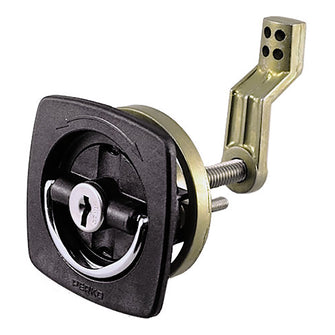 Perko Black Flush Lock - 2.5" x 2.5" w/Offset Cam Bar &amp; Flexible Polymer Strike | 0931DP1BLK