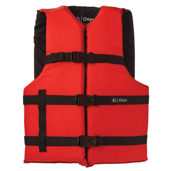 Onyx Nylon General Purpose Life Jacket - Adult Universal - Red | 103000-100-004-12