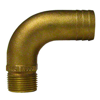 GROCO 1/2" NPT x 3/4" ID Bronze Full Flow 90&deg; Elbow Pipe to Hose Fitting | FFC-500